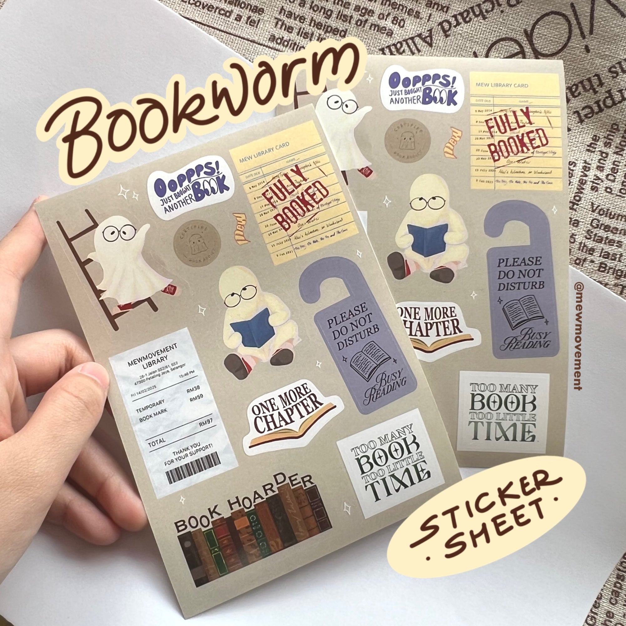 Bookworm Sticker Sheet