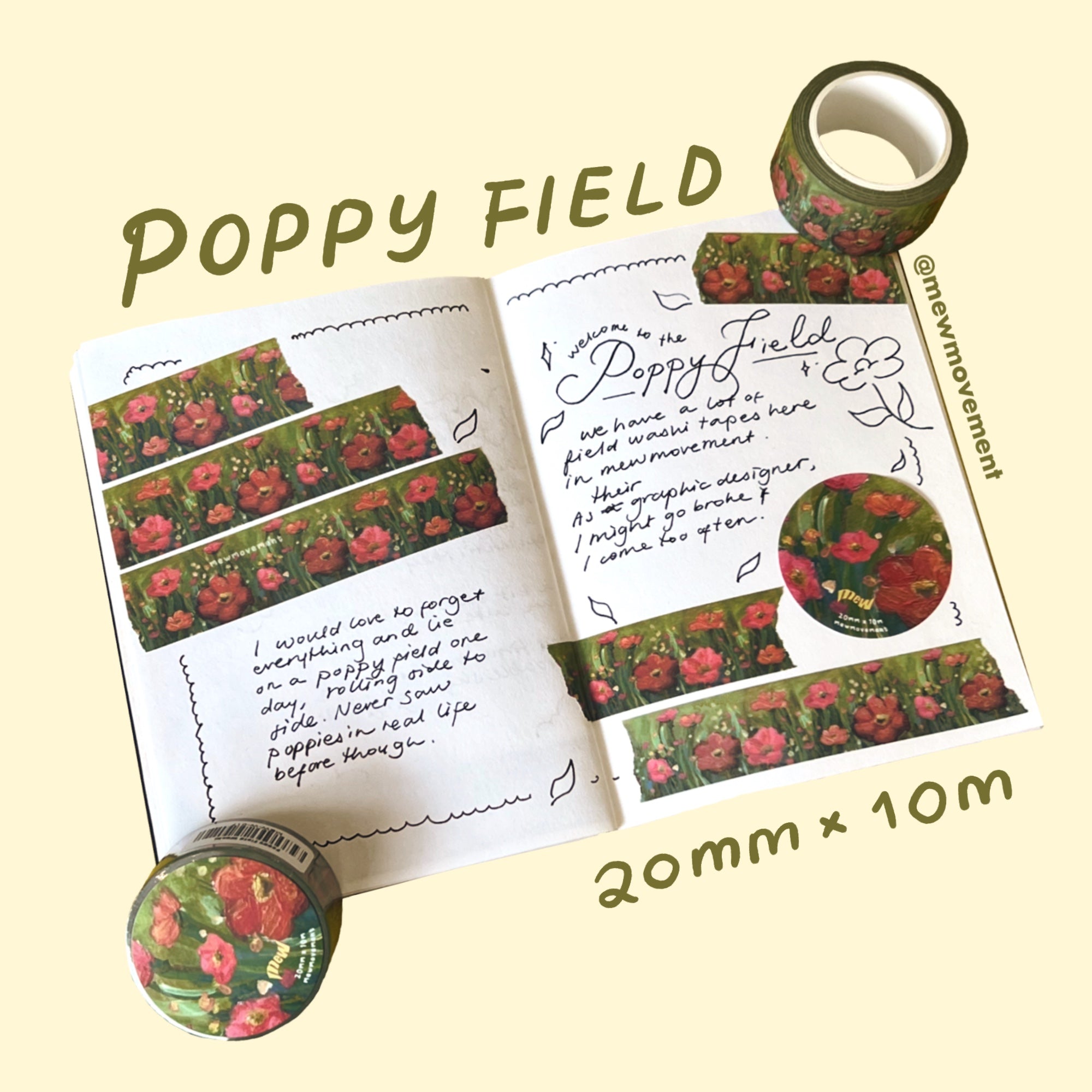 Poppy Field Washi Tape