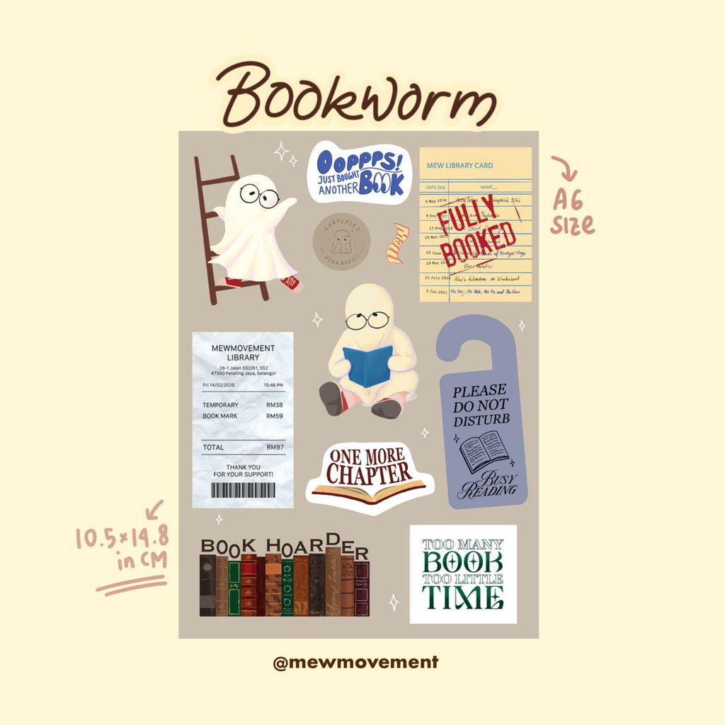 Bookworm Sticker Sheet
