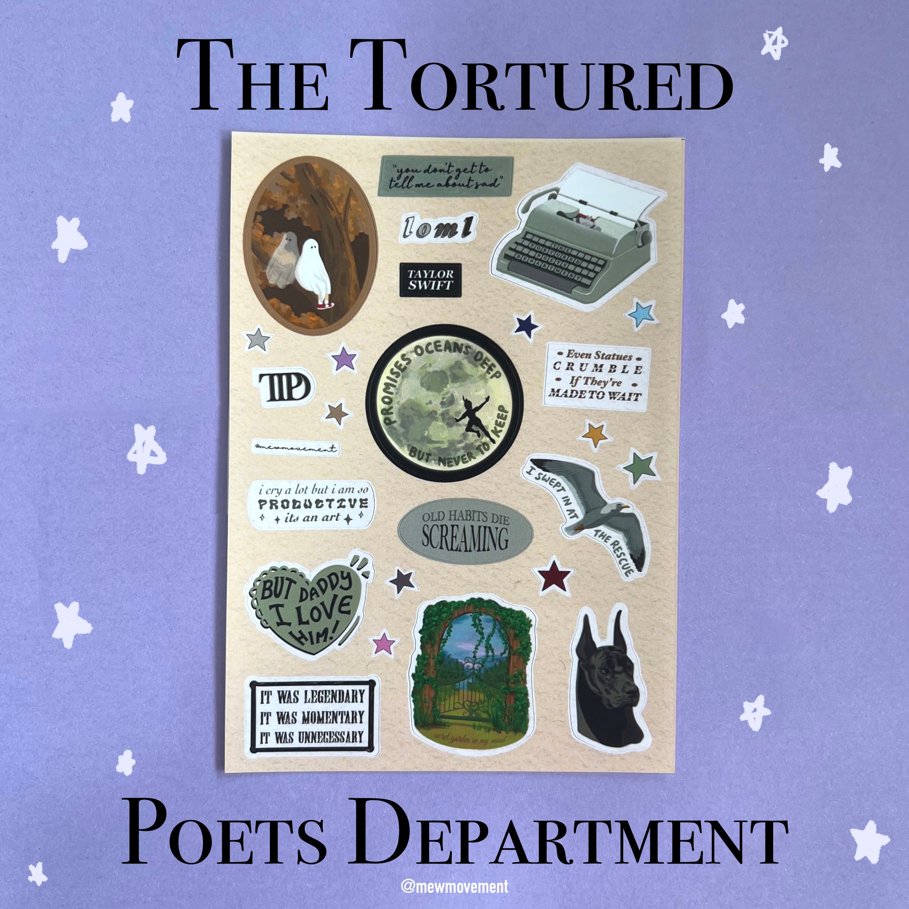The Tortured Poet's Department Sticker Sheet