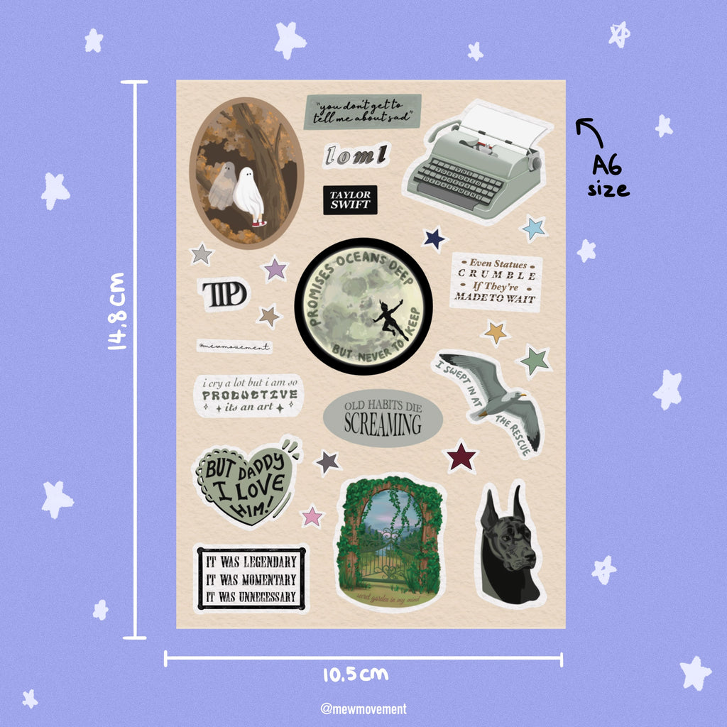 The Tortured Poet's Department Sticker Sheet