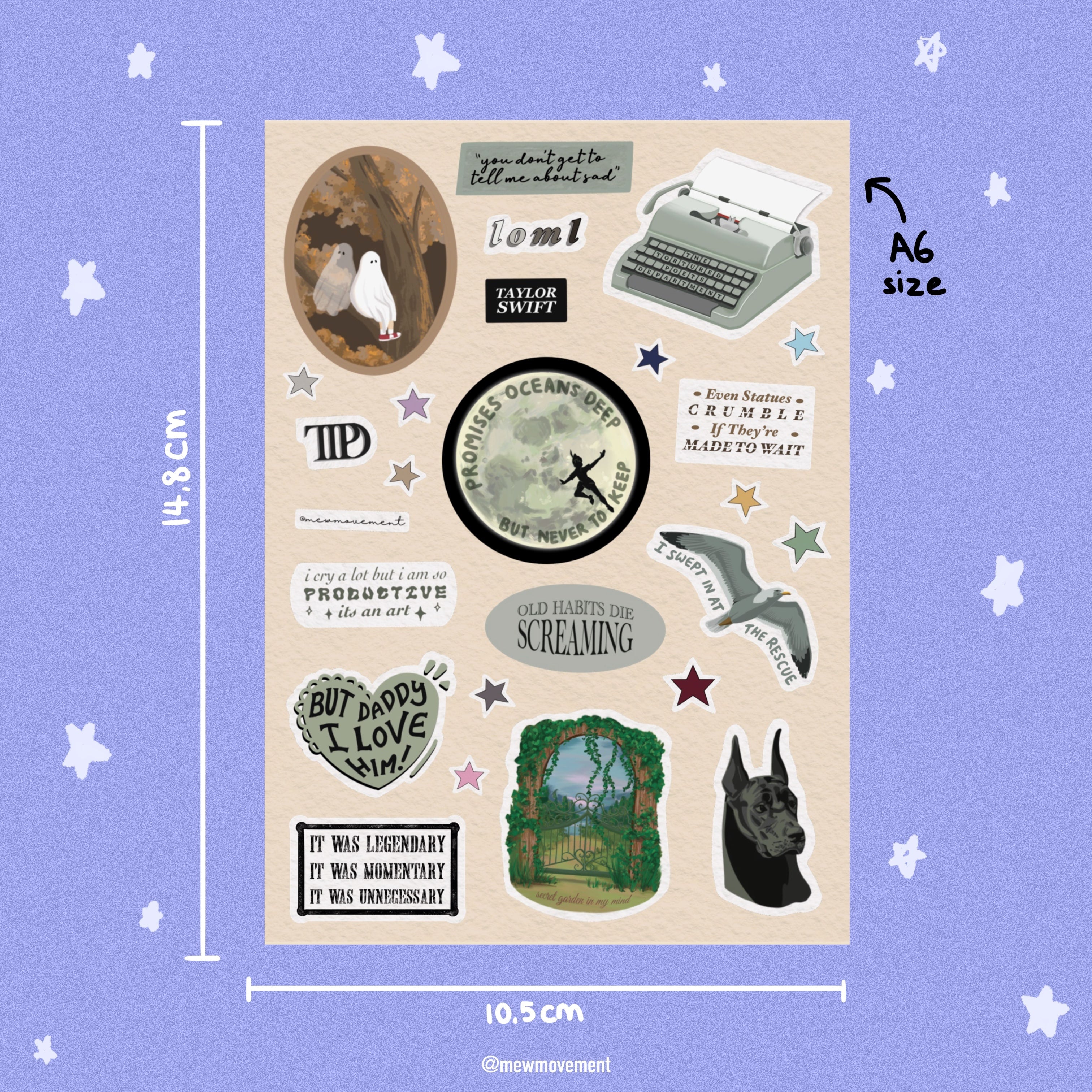 The Tortured Poet's Department Sticker Sheet