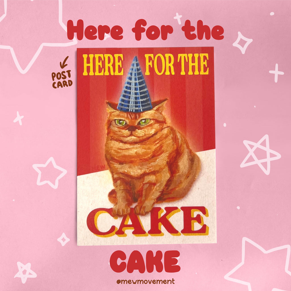 Here For Cake Postcard
