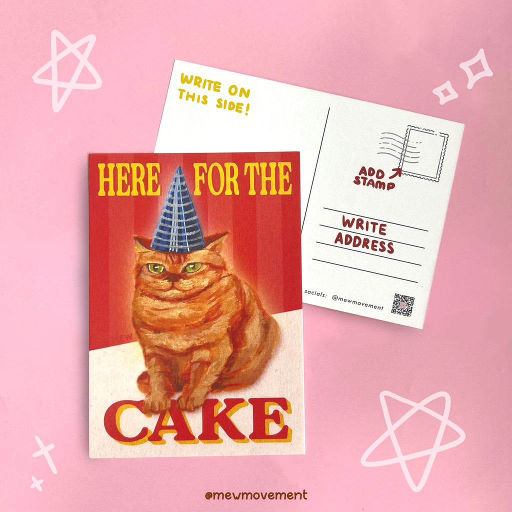Here For Cake Postcard