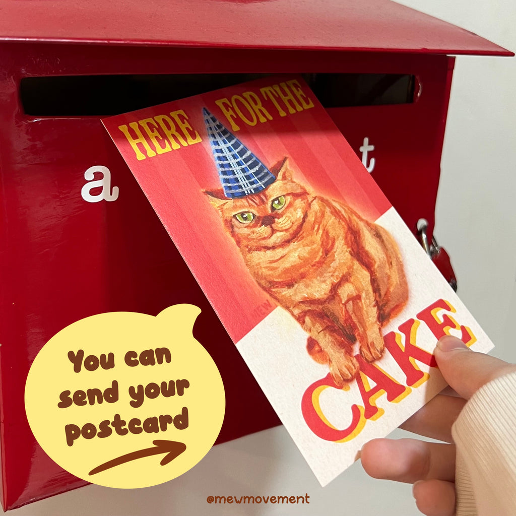Here For Cake Postcard