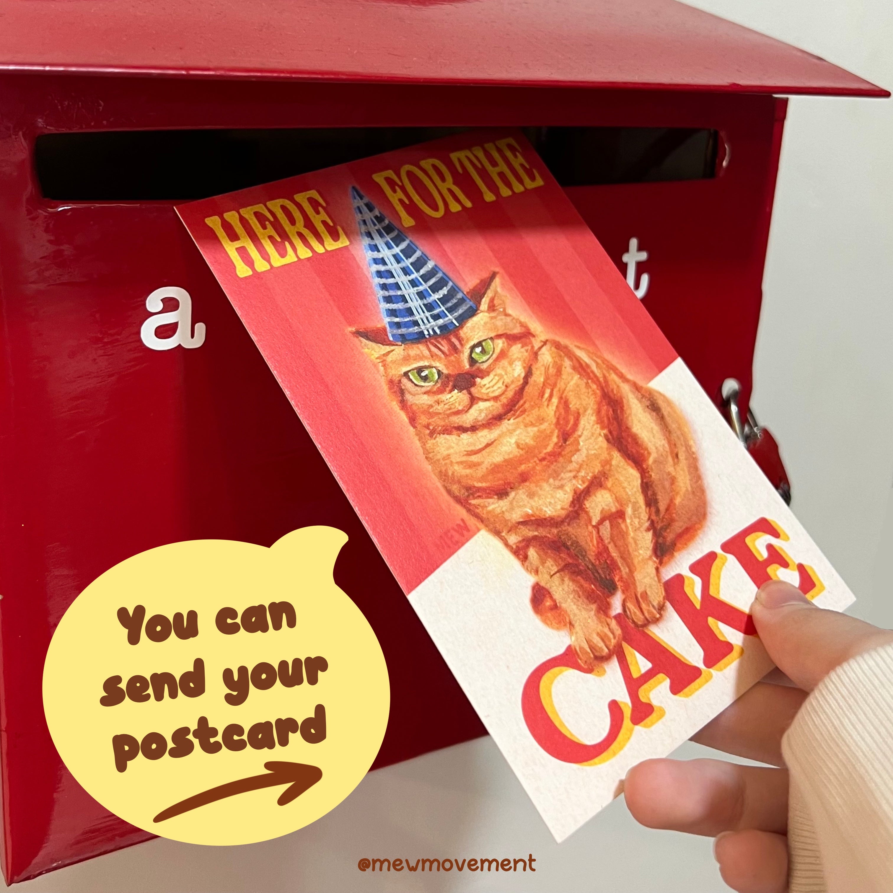 Here For Cake Postcard