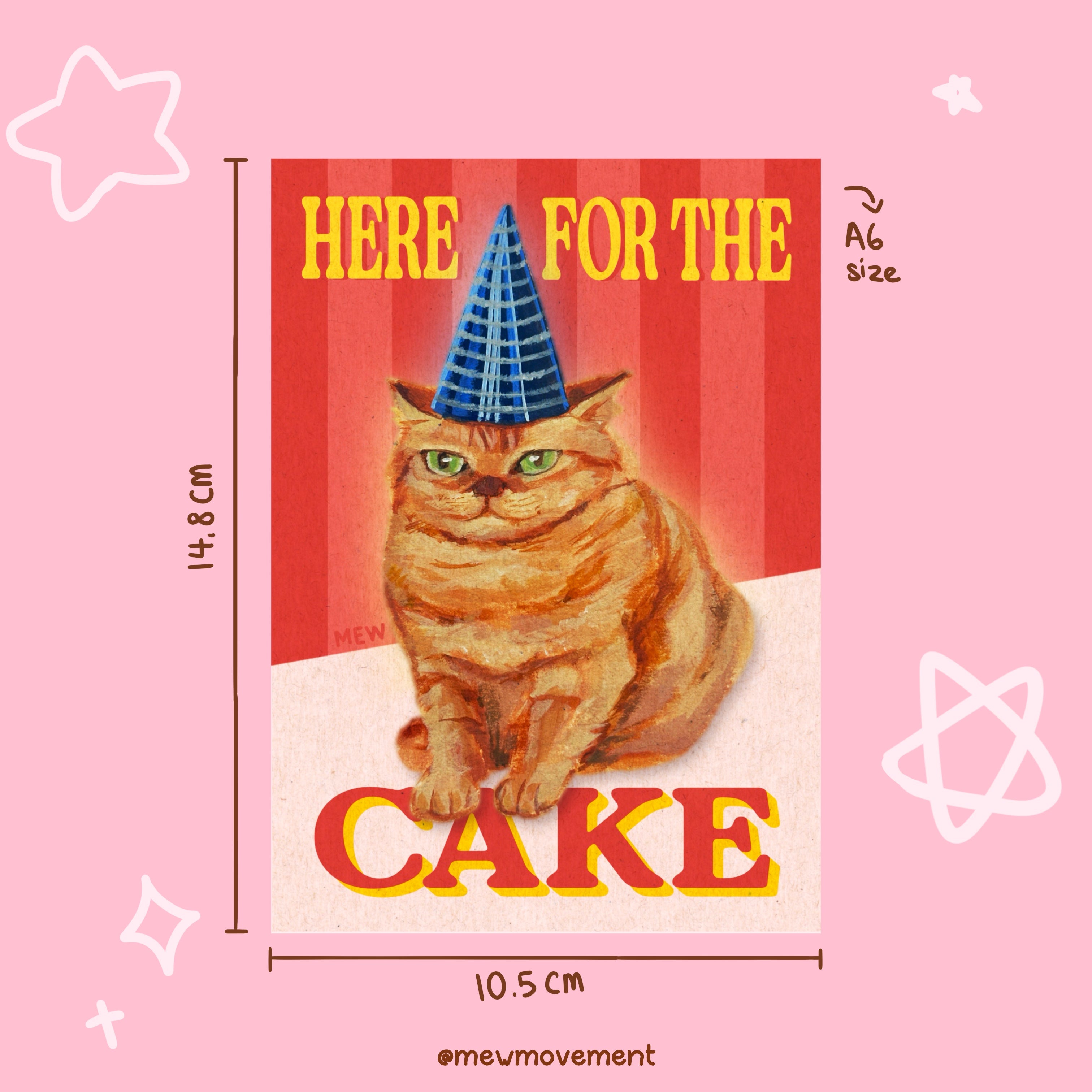 Here For Cake Postcard