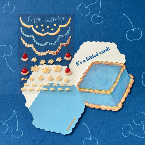 Blue Cake Card