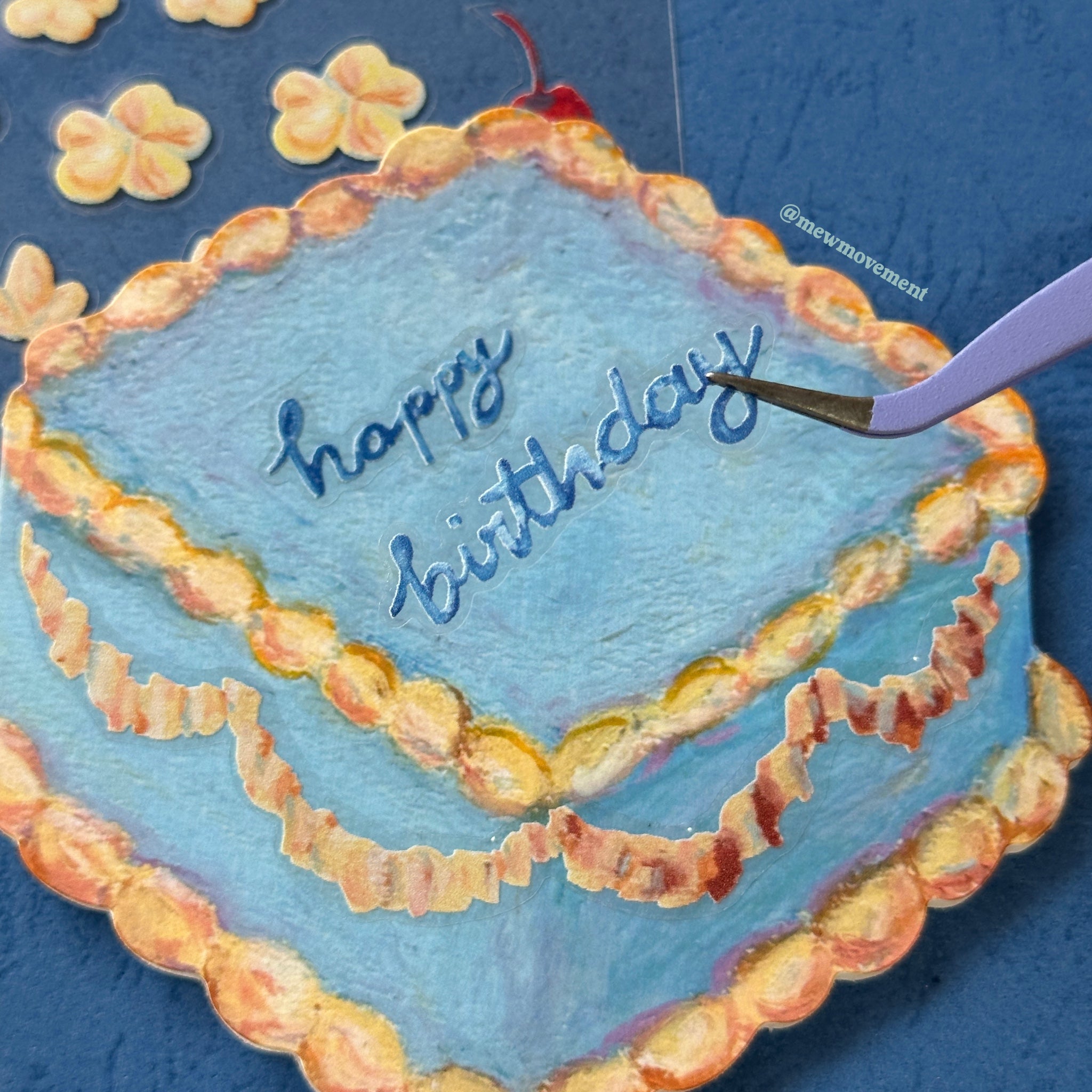 Blue Cake Card