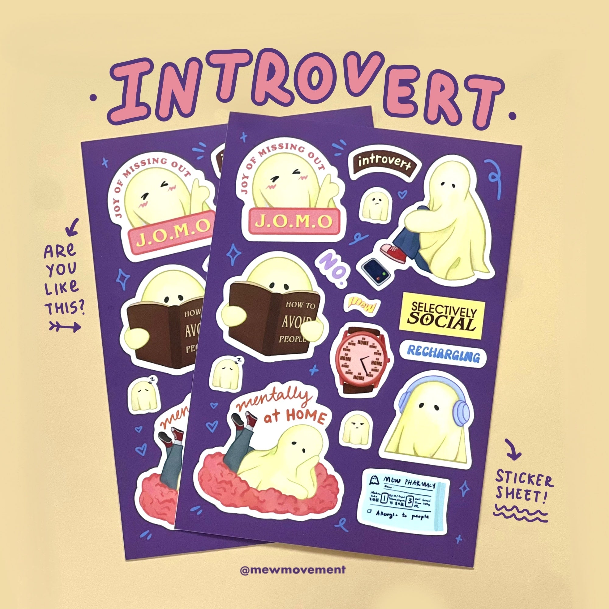 Introvert Sticker Sheet