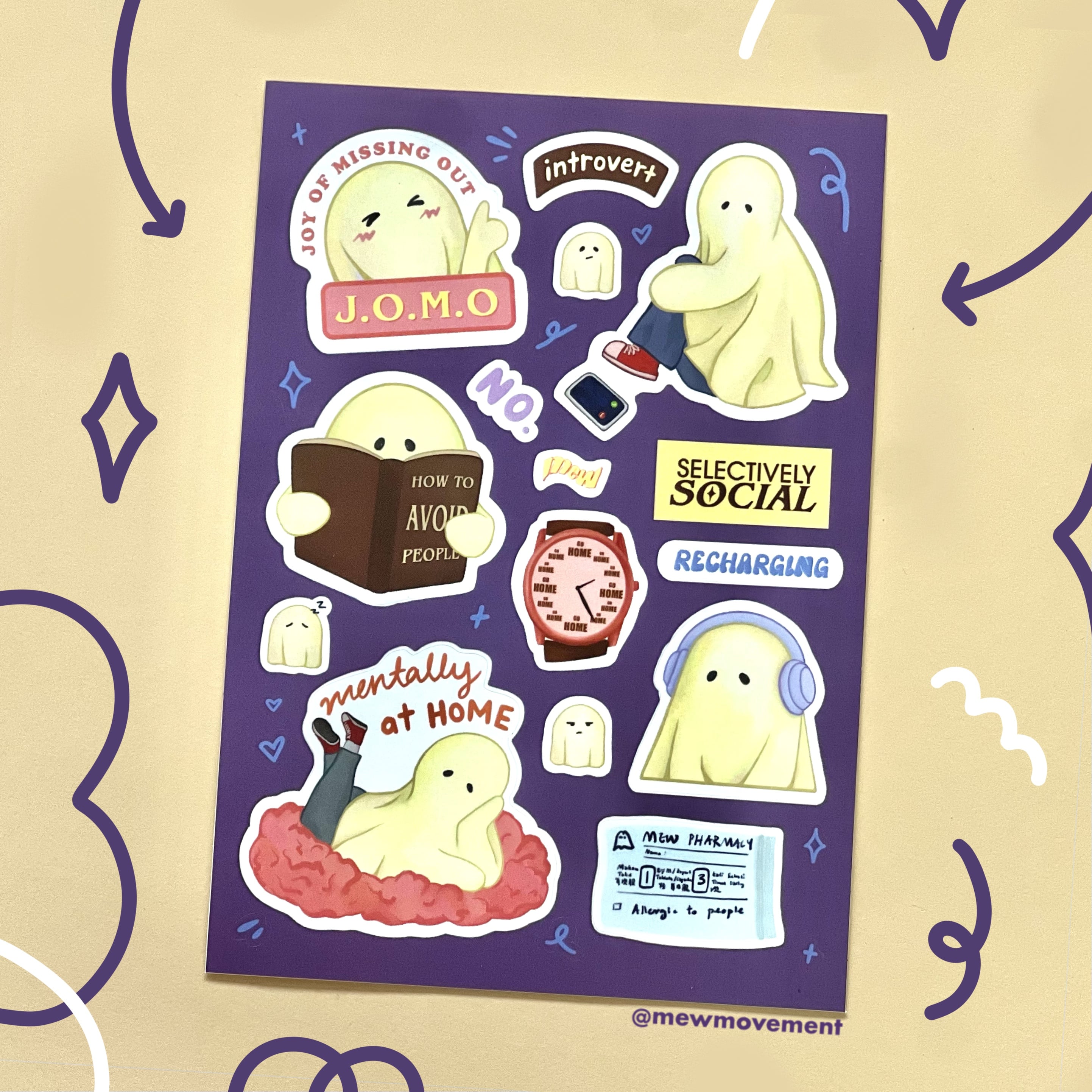 Introvert Sticker Sheet
