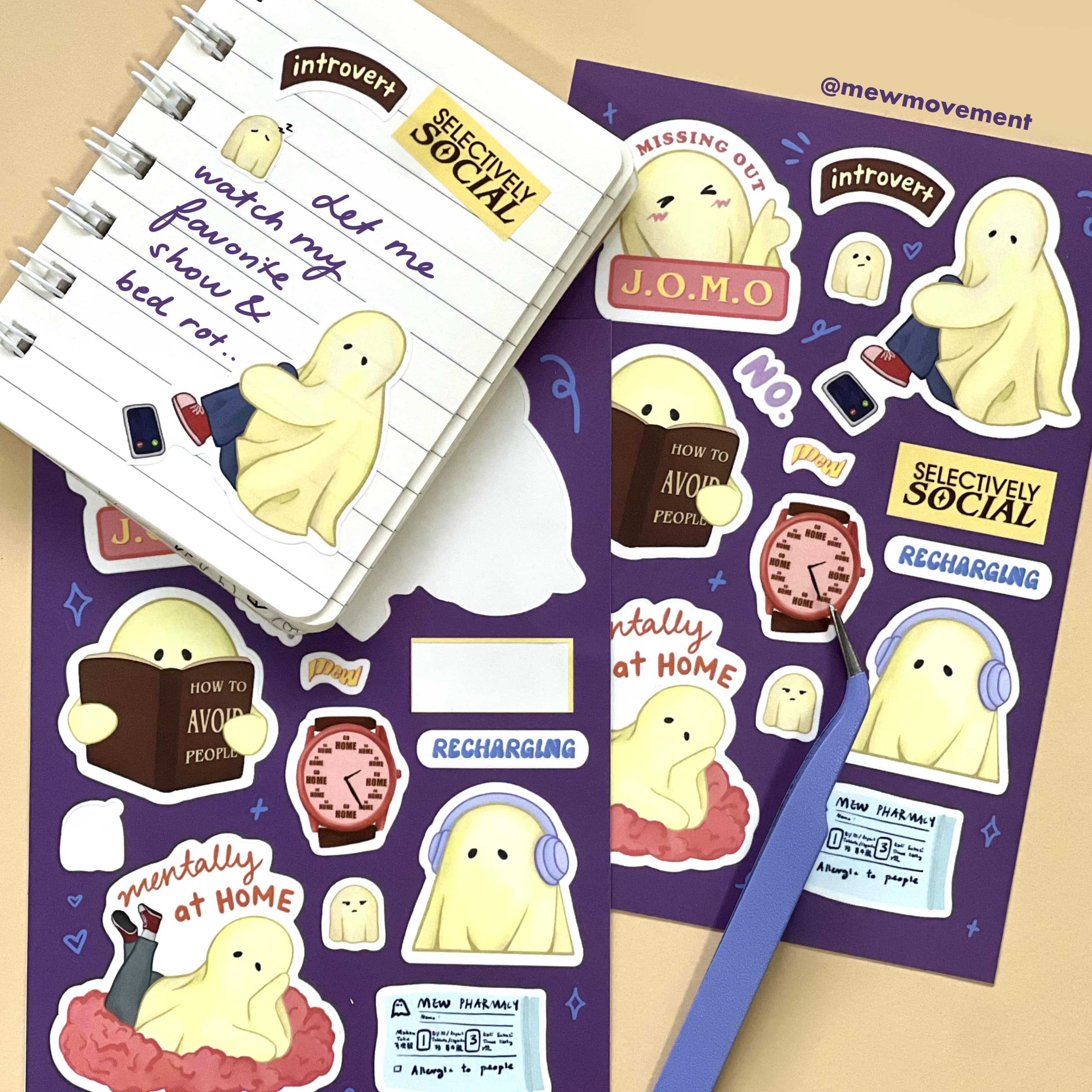 Introvert Sticker Sheet