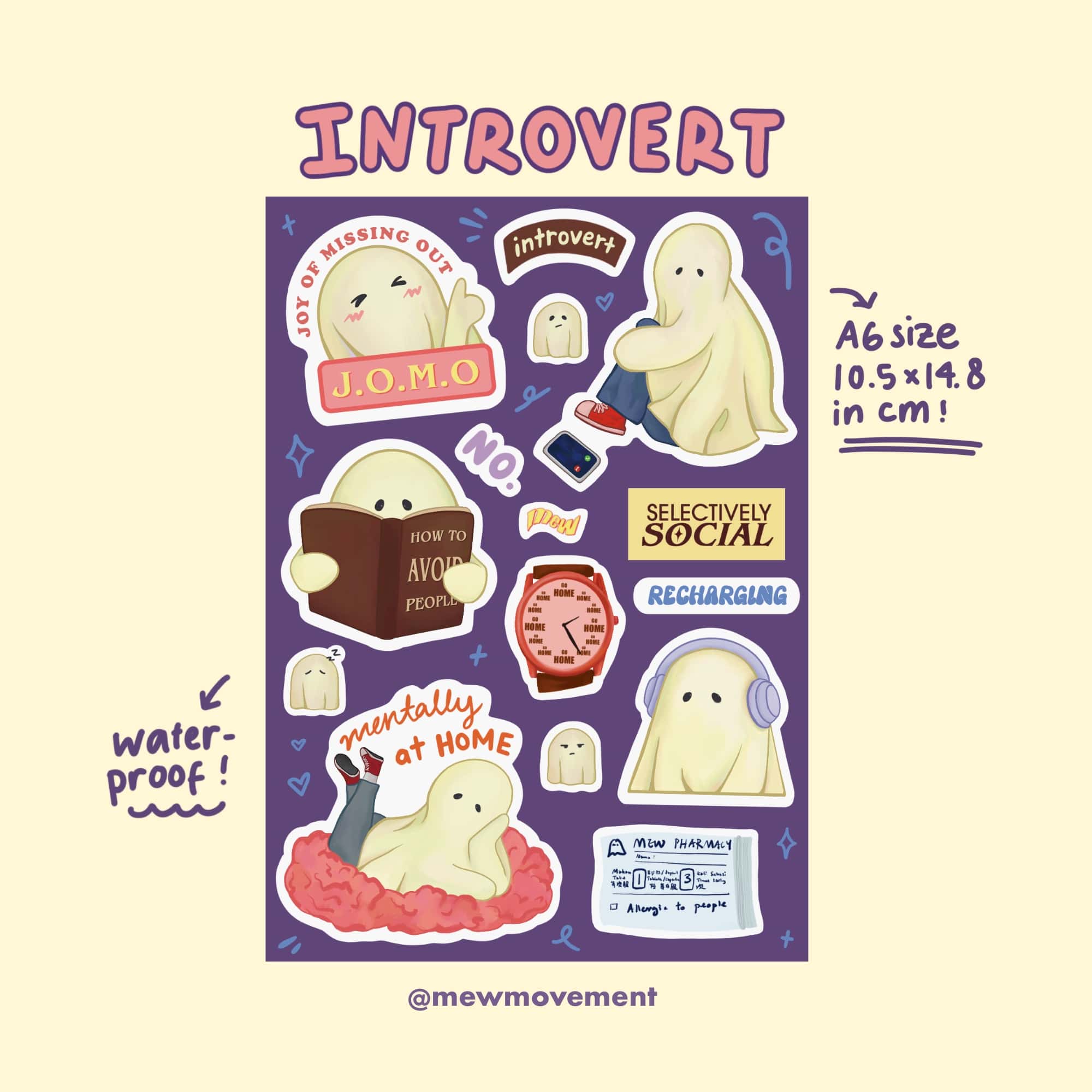 Introvert Sticker Sheet
