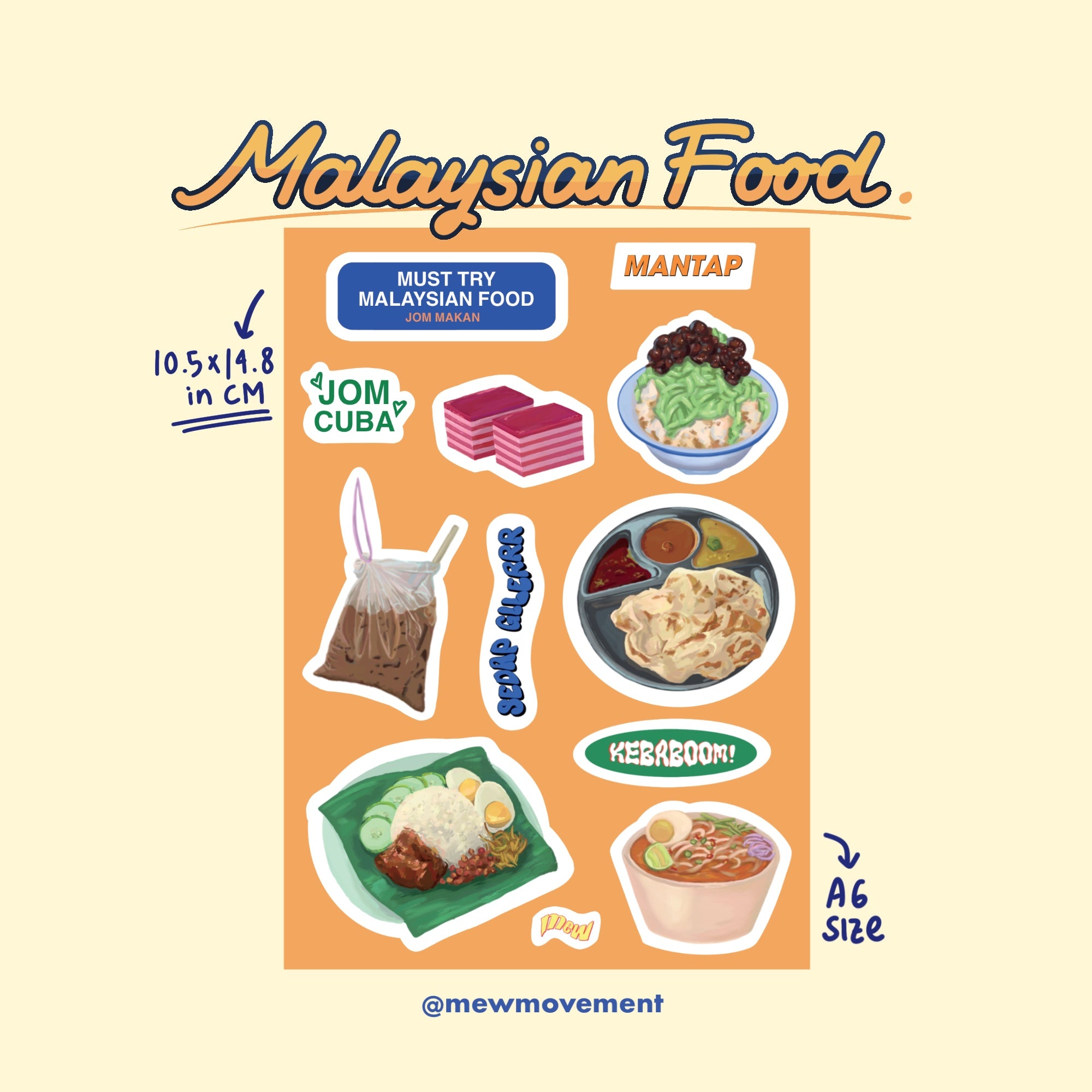 Must Try Food Sticker Sheet