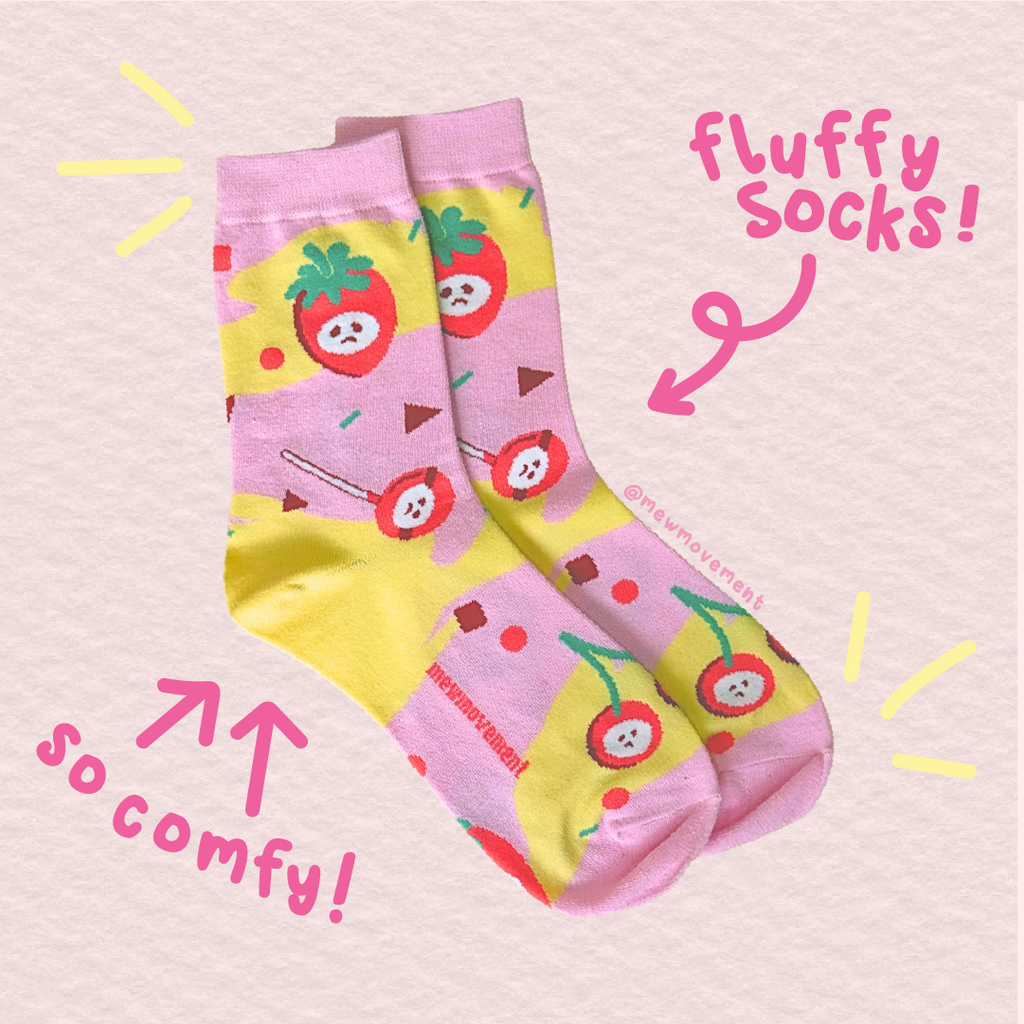 Strawberry Cheesecake Cotton Socks