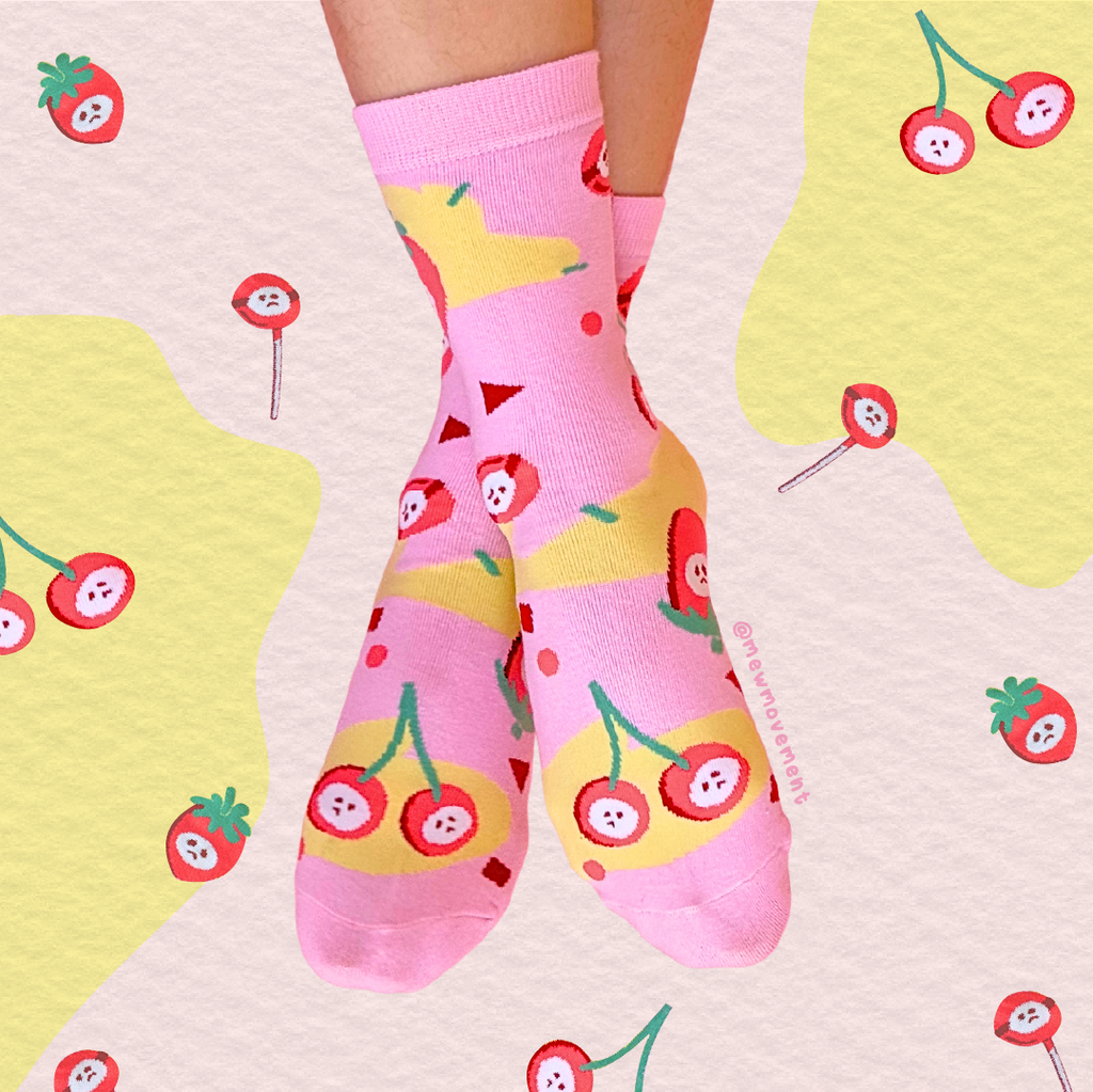 Strawberry Cheesecake Cotton Socks