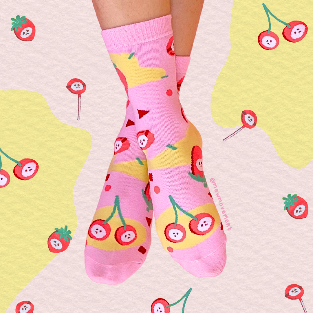 Strawberry Cheesecake Cotton Socks