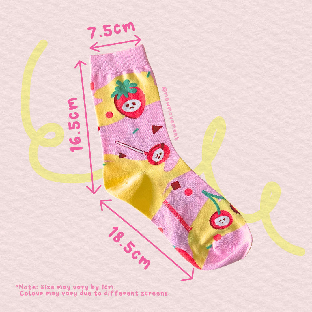 Strawberry Cheesecake Cotton Socks