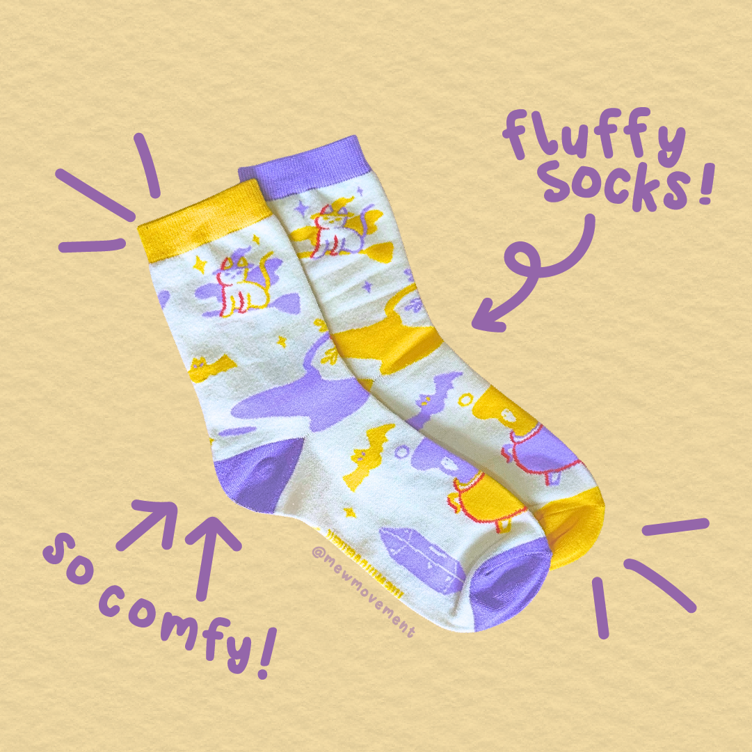Taro Cream Cotton Socks