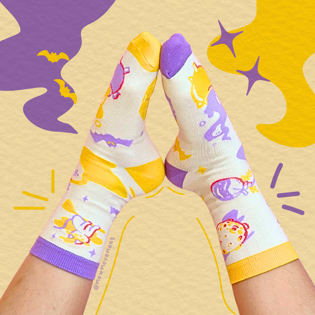 Taro Cream Cotton Socks