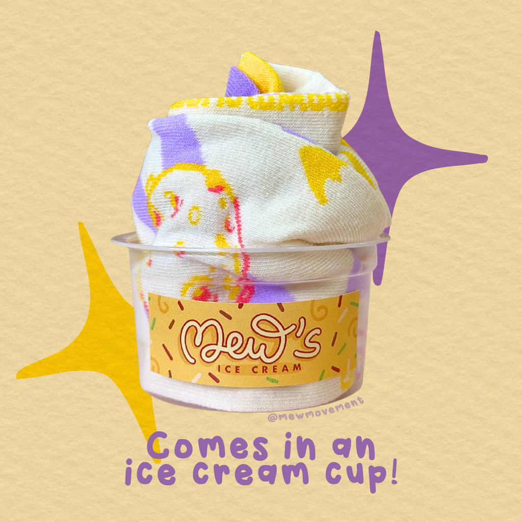 Taro Cream Cotton Socks