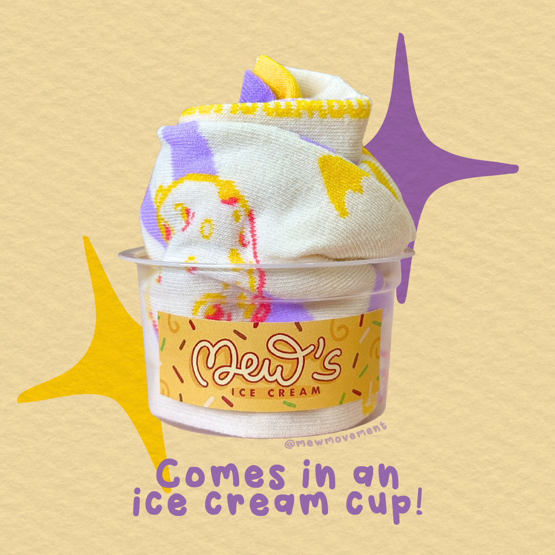 Taro Cream Cotton Socks