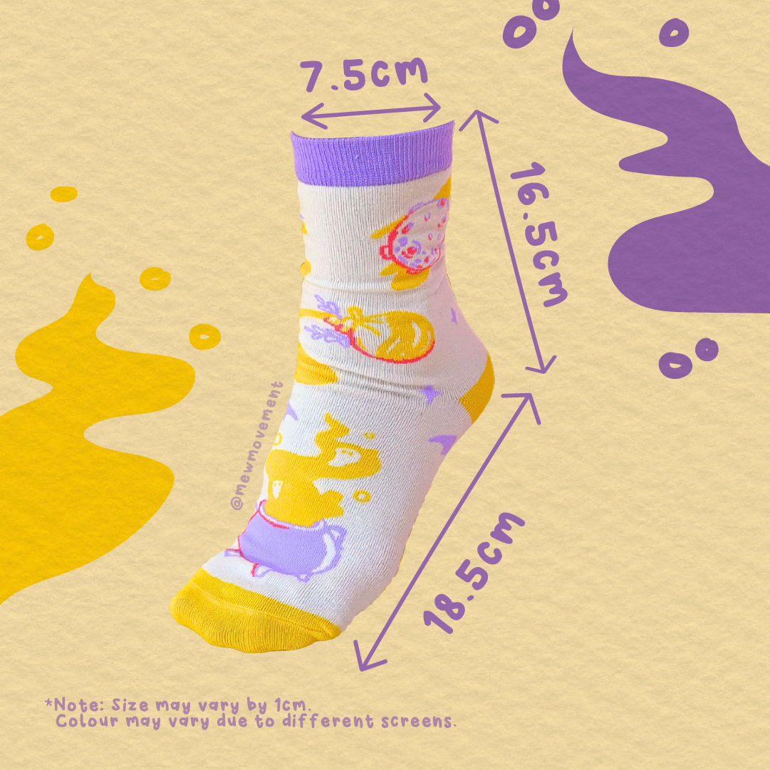 Taro Cream Cotton Socks