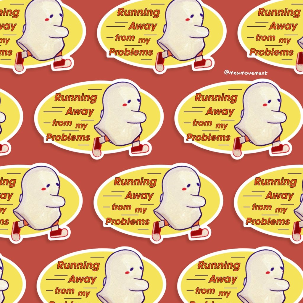Running Away Sticker