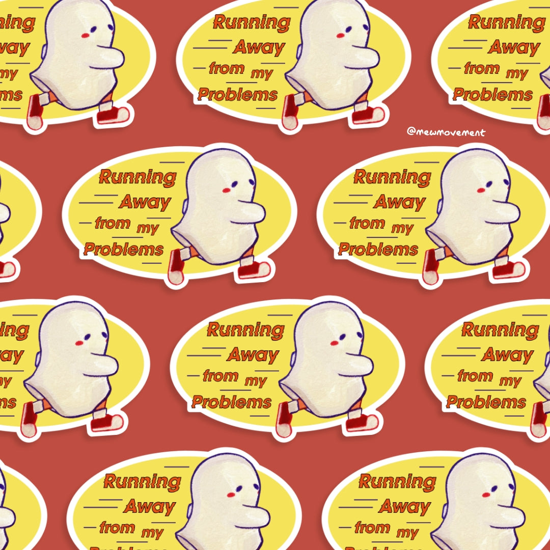Running Away Sticker