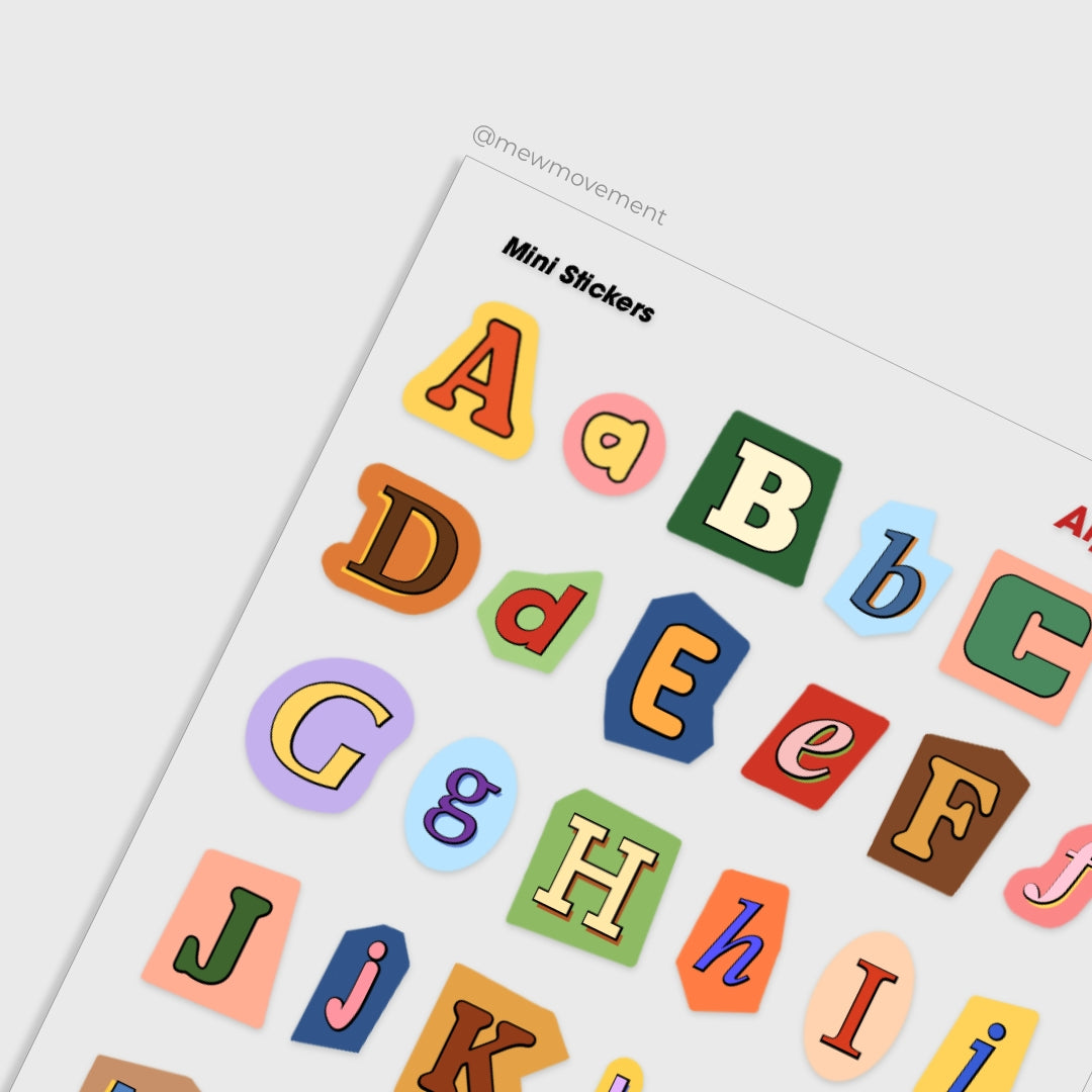 Alphabet Sticker Sheet