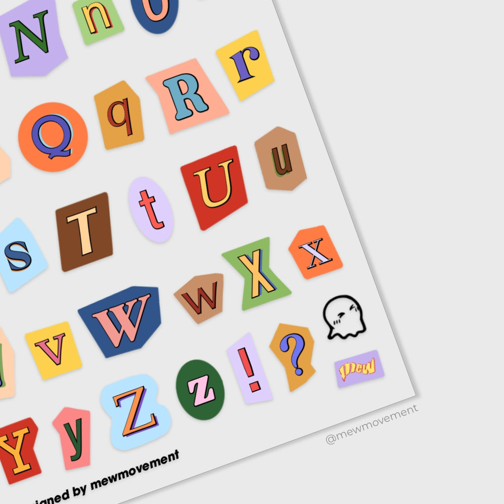 Alphabet Sticker Sheet