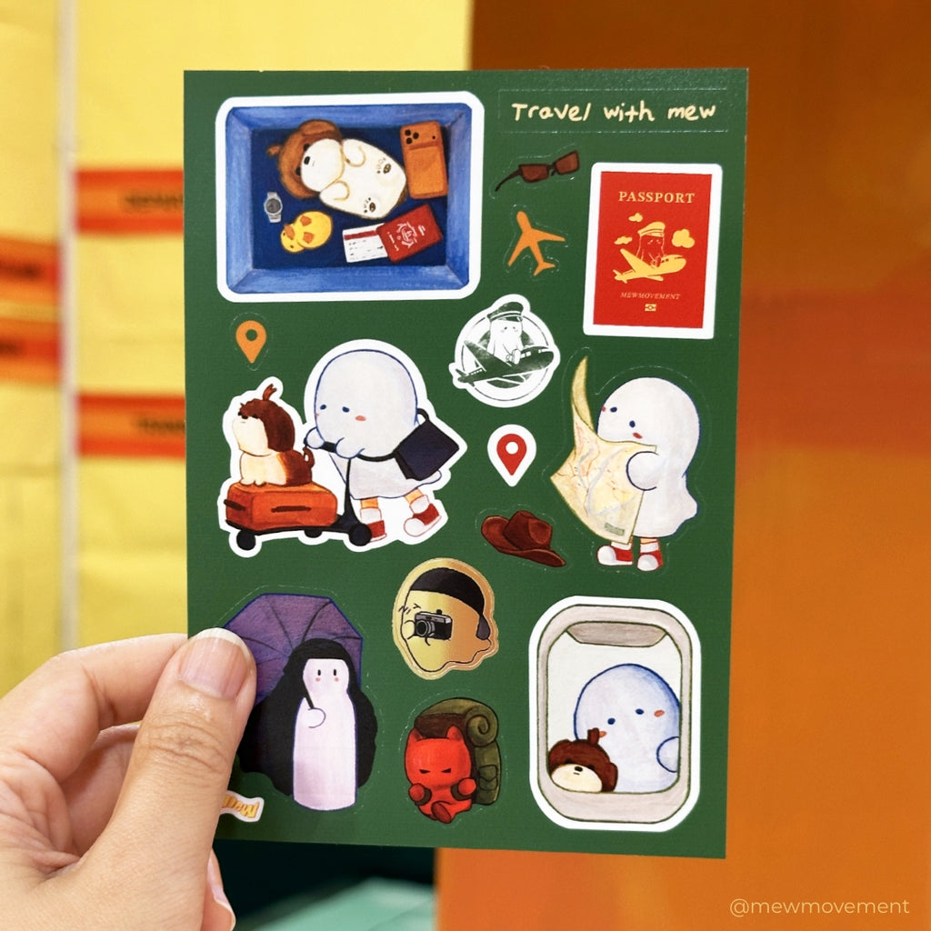 Travel with Mew Sticker Sheet