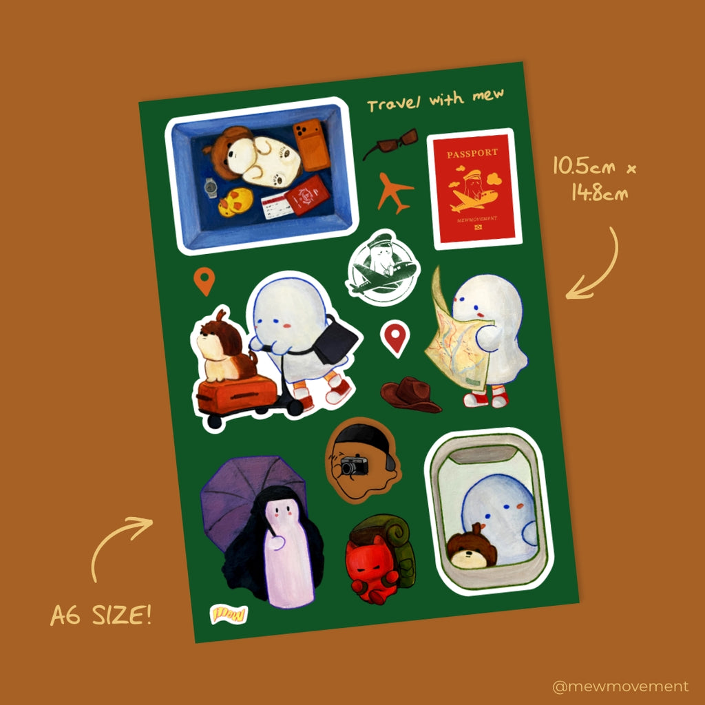 Travel with Mew Sticker Sheet