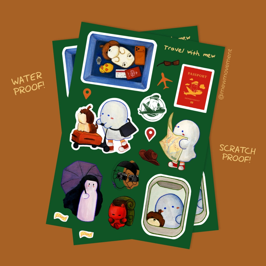 Travel with Mew Sticker Sheet