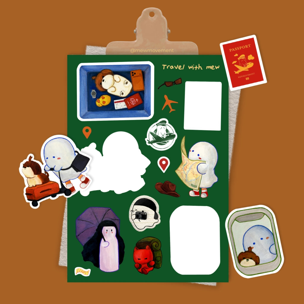 Travel with Mew Sticker Sheet