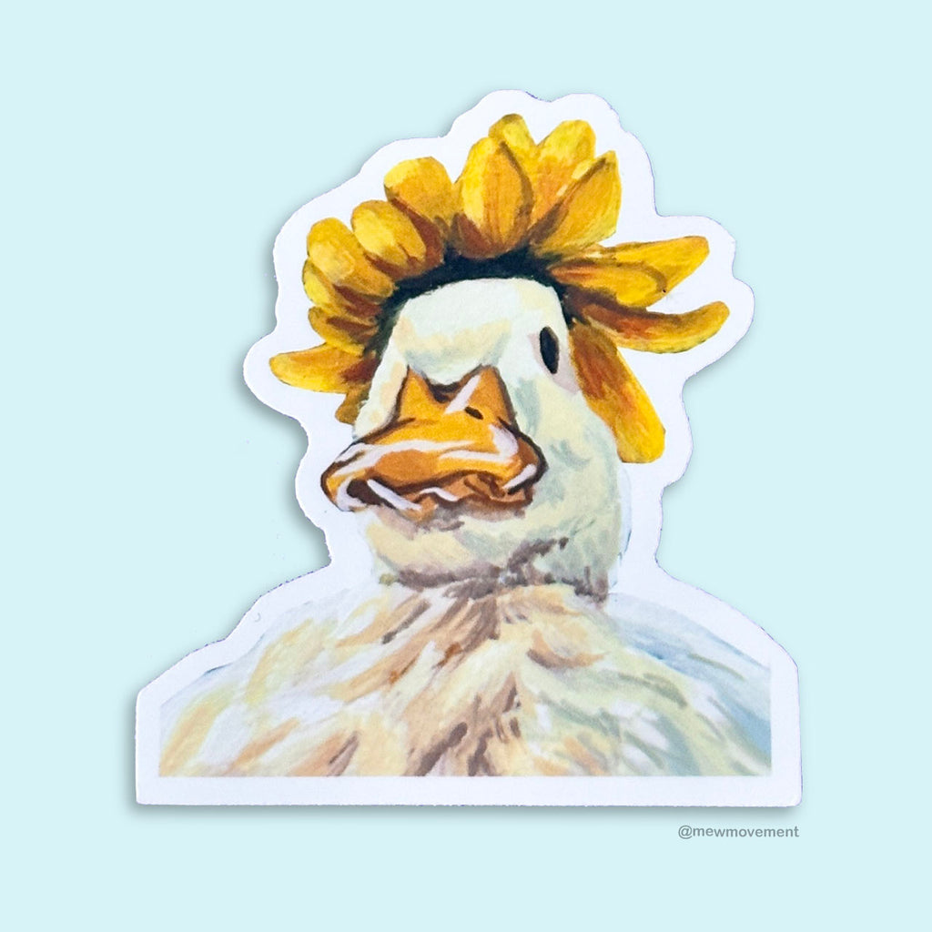 Flower Duck Sticker