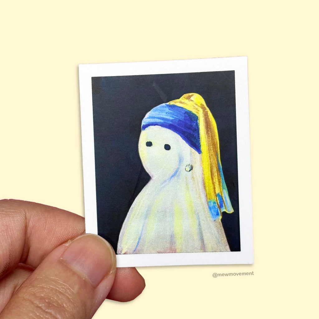 Ghost In Pearl Earrings Sticker
