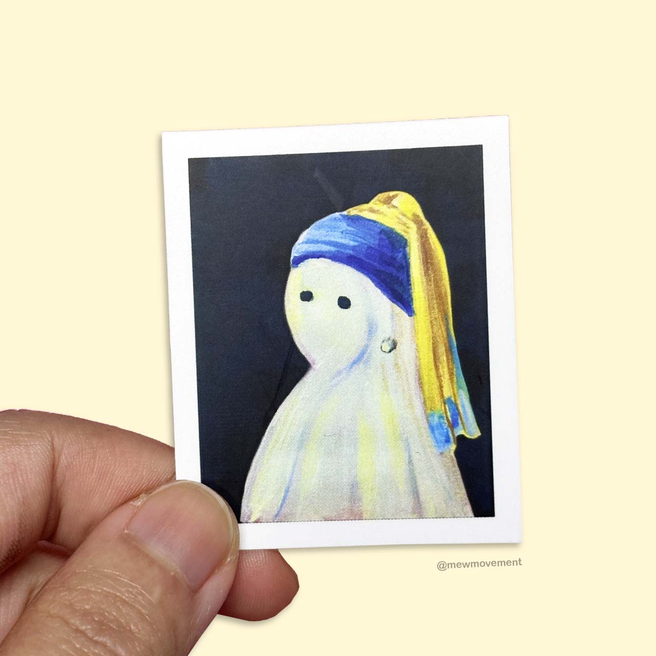 Ghost In Pearl Earrings Sticker