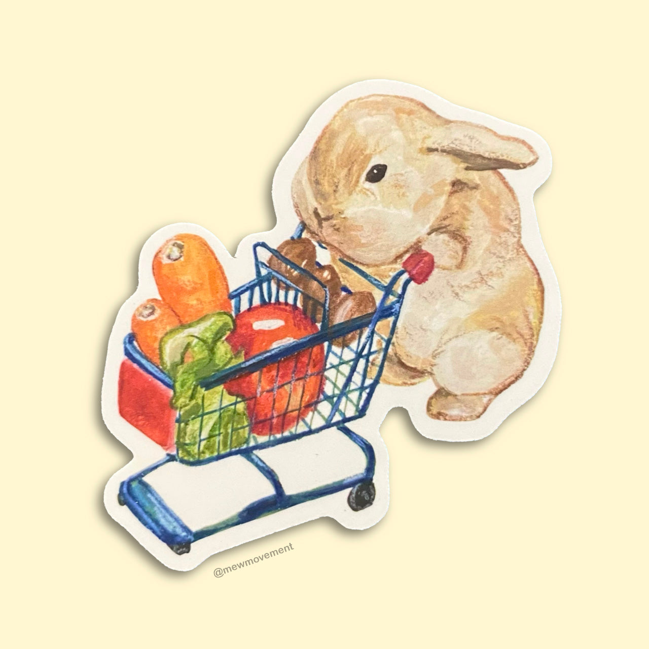 Shopping Bunny Sticker