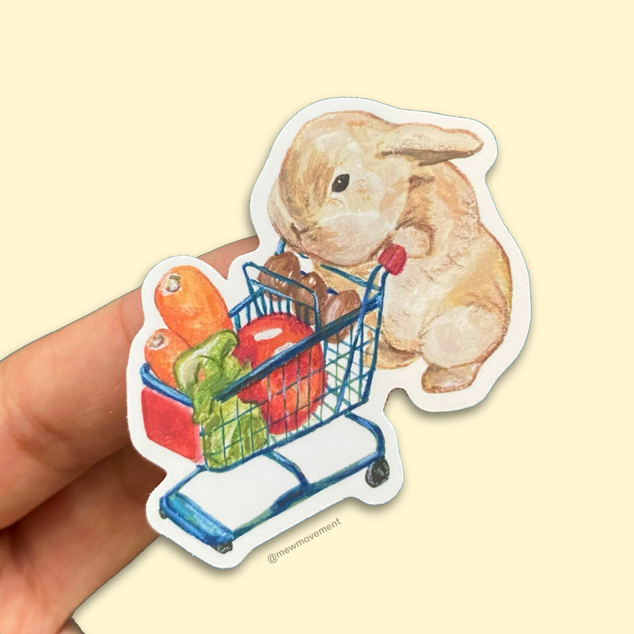 Shopping Bunny Sticker