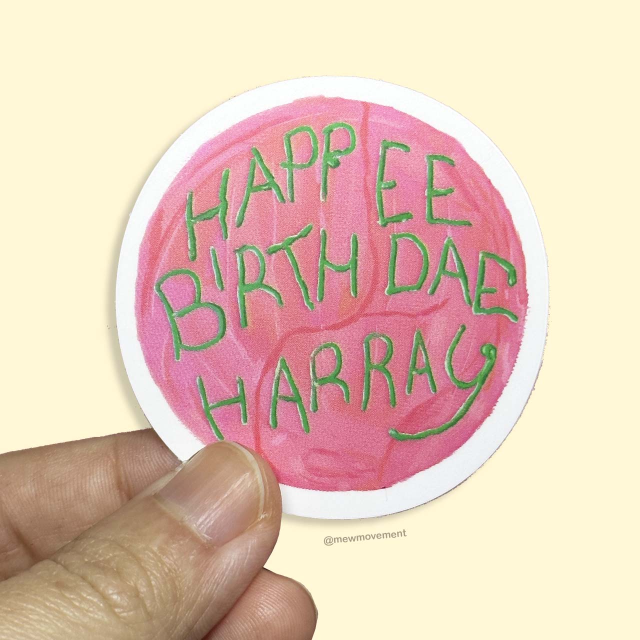Happee Birthdae Harray Sticker