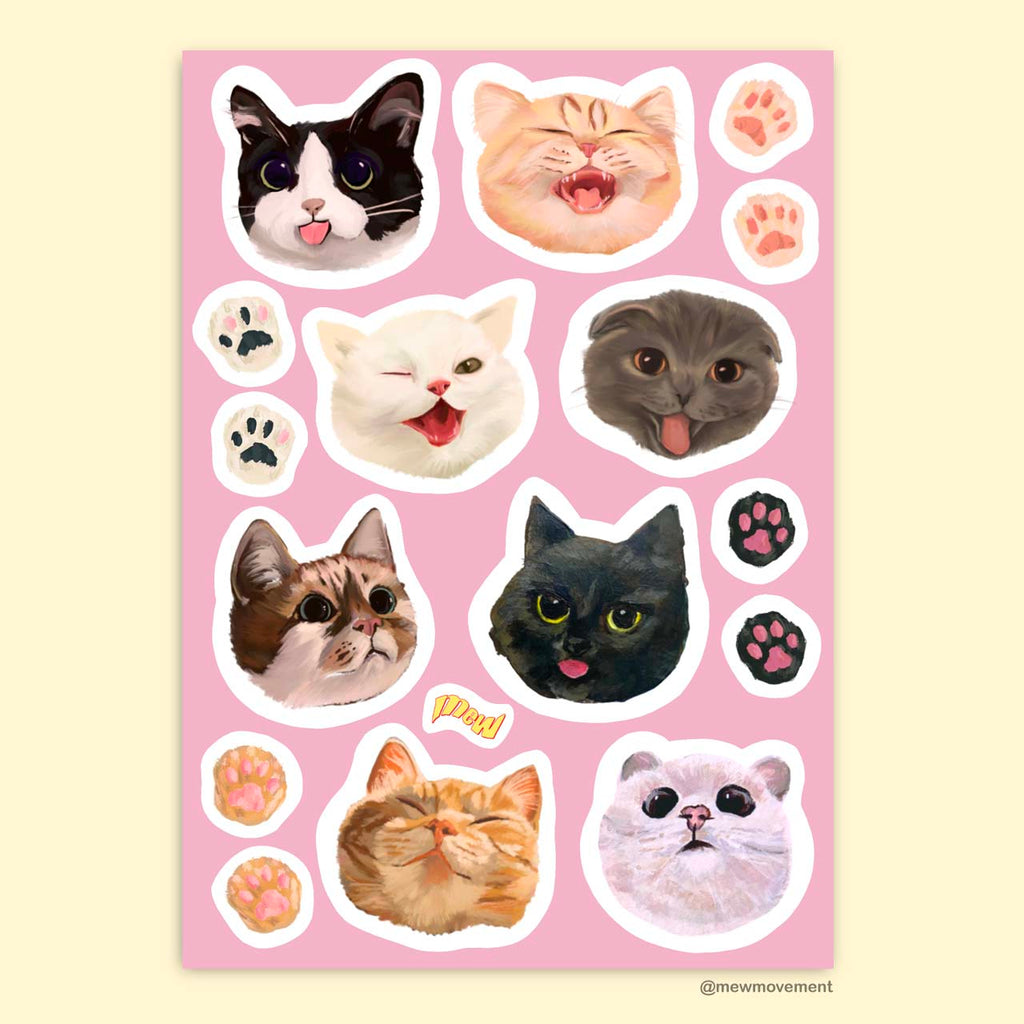 Round Cat Sticker Sheet