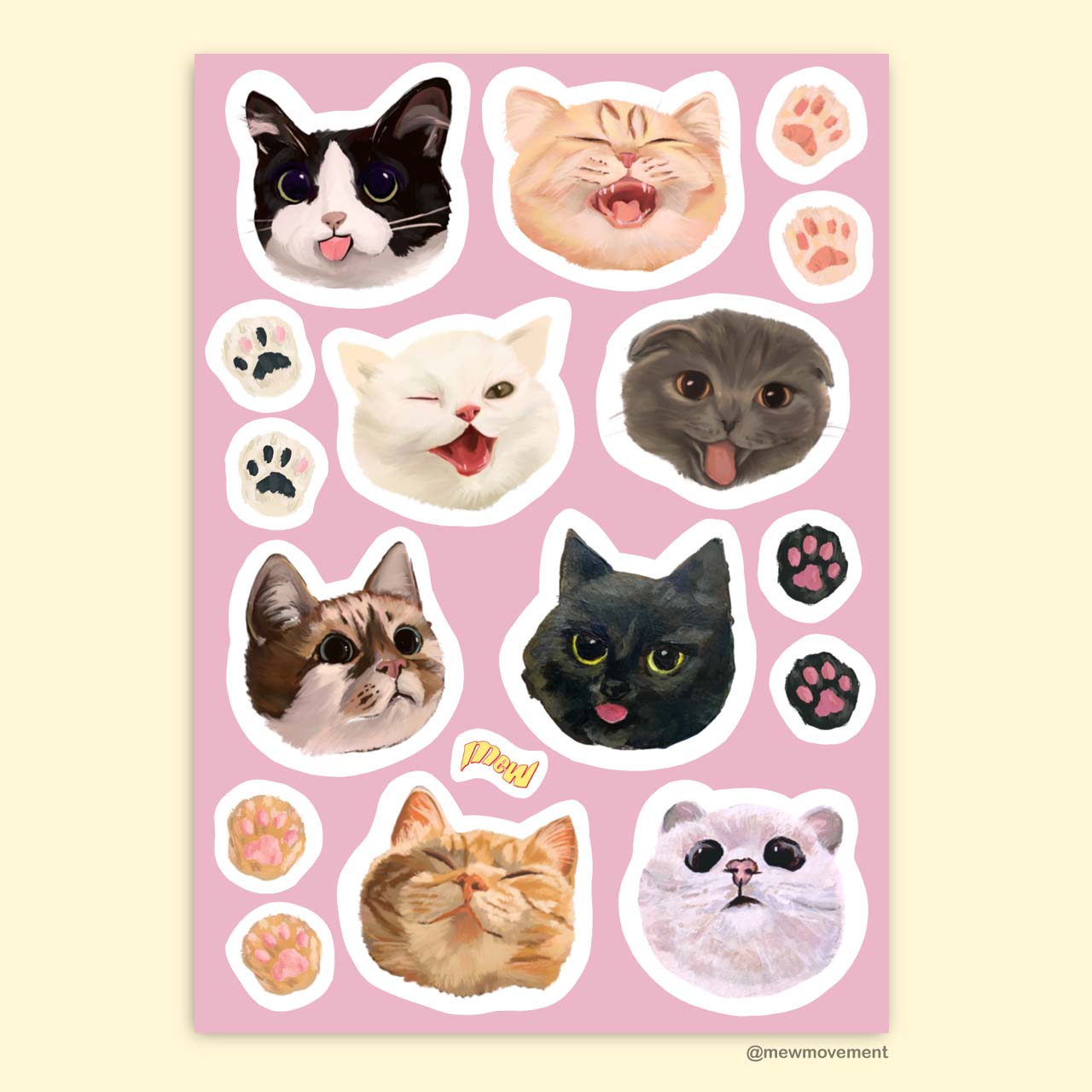 Round Cat Sticker Sheet