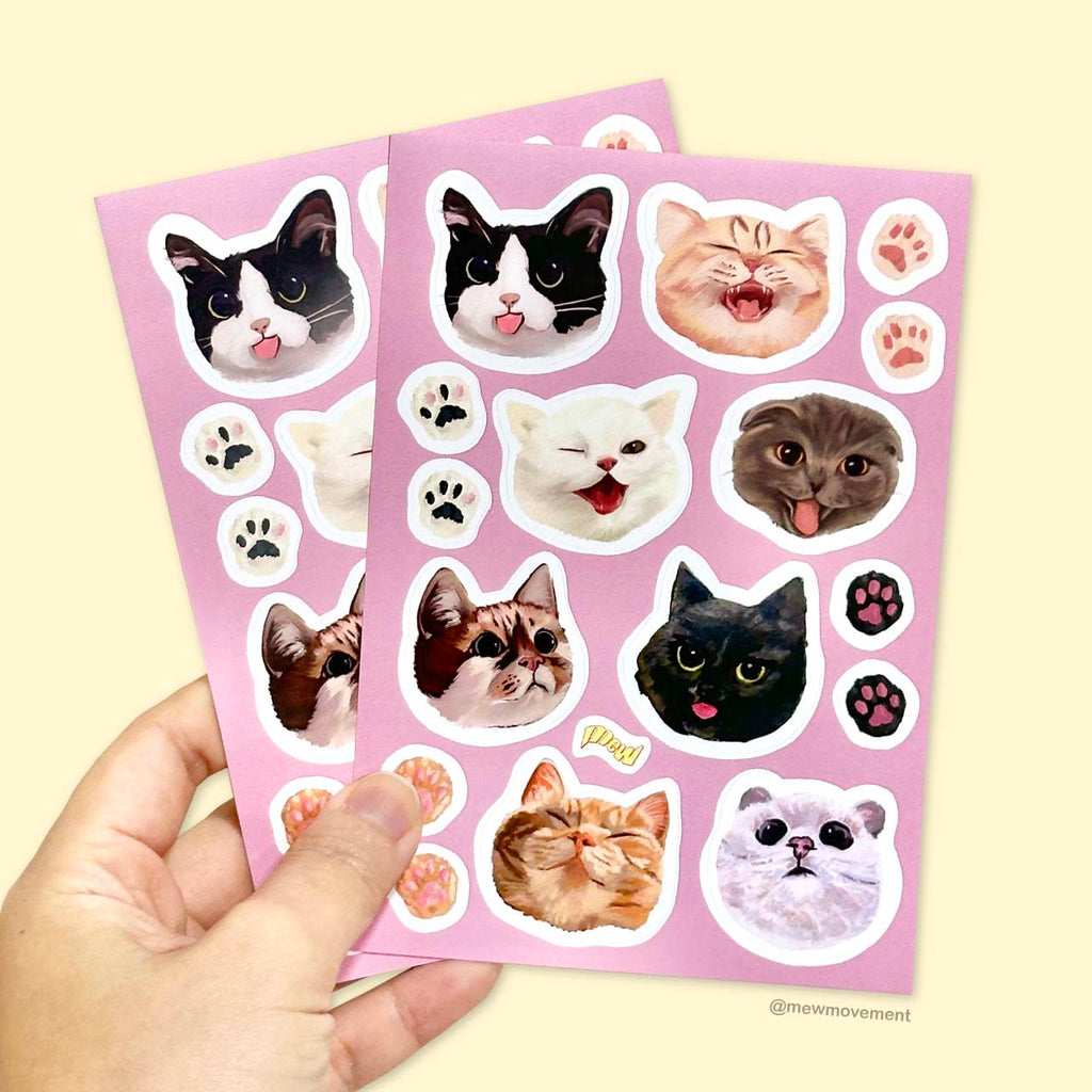 Round Cat Sticker Sheet