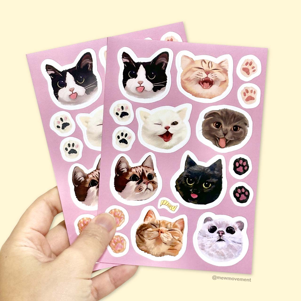 Round Cat Sticker Sheet