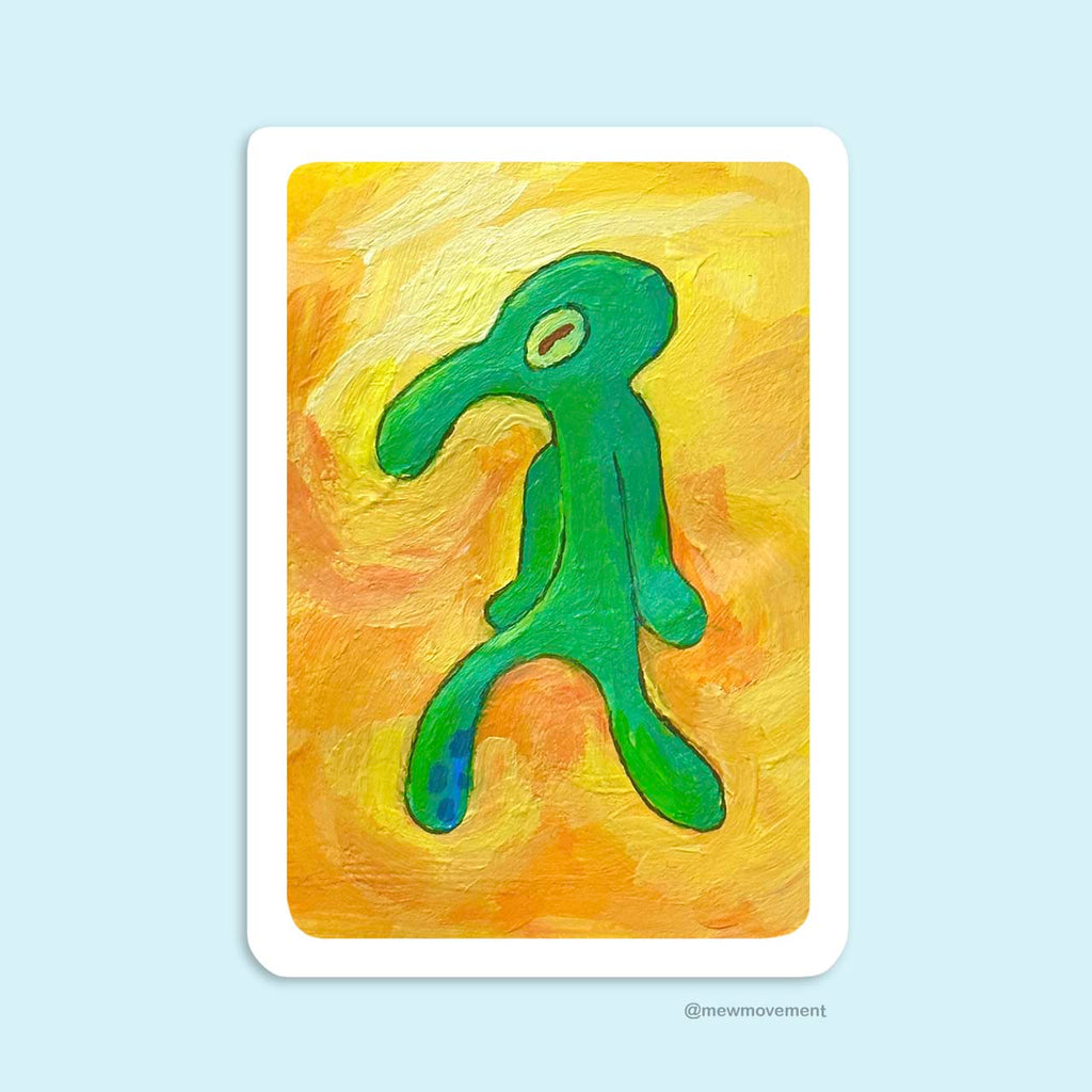 Squidward Self Portrait Sticker